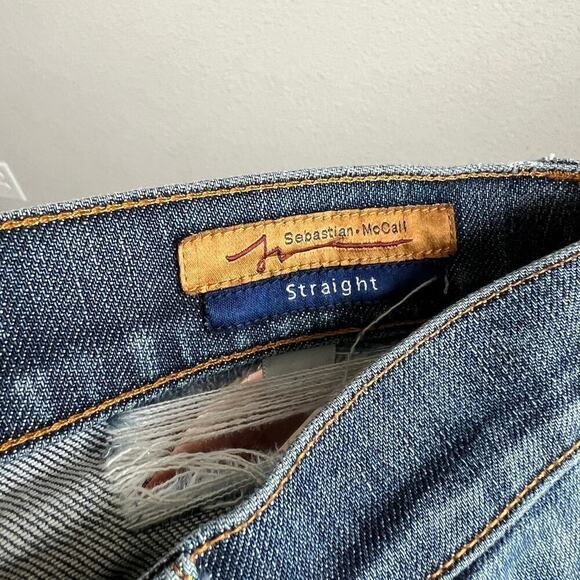 Sebastian McCall Trashed Jeans Women's 30 Straight Leg Shorts Mid Rise Unique - Picture 6 of 8